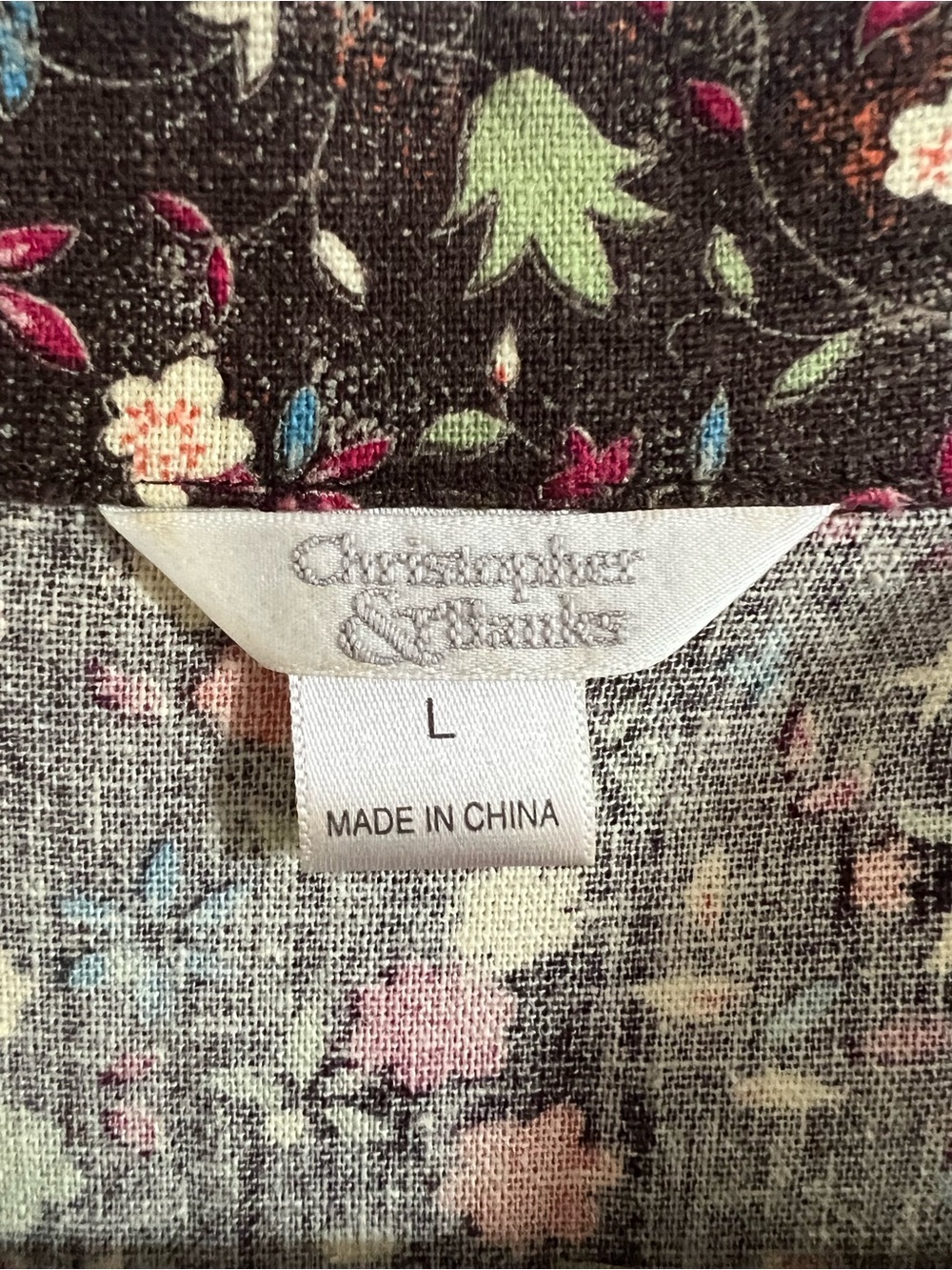 Christopher & Banks Brown Floral Button-Front Short Sleeve Shirt - Picture 4 of 5